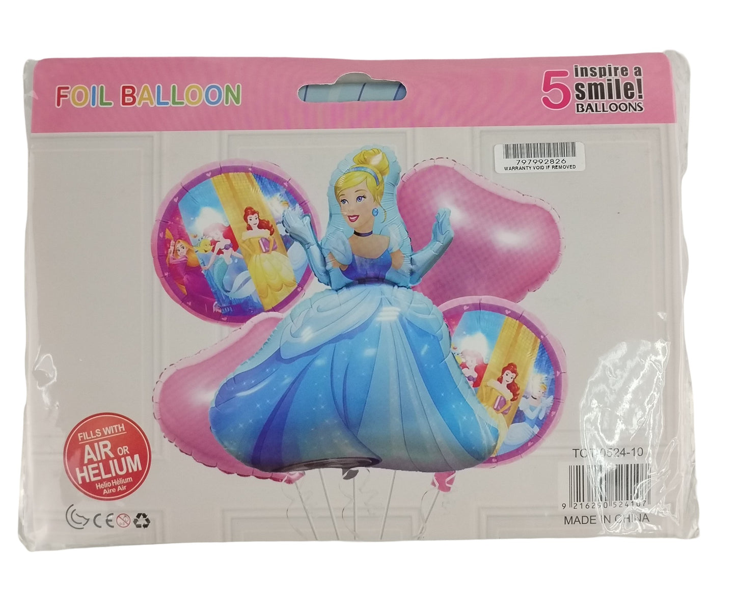 Casey 5pc Princess Themed Birthday Balloon Set