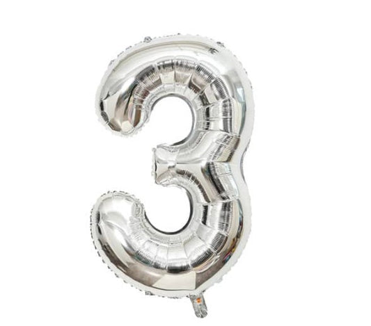 Casey 102cm Silver Balloon Number.3 Retail