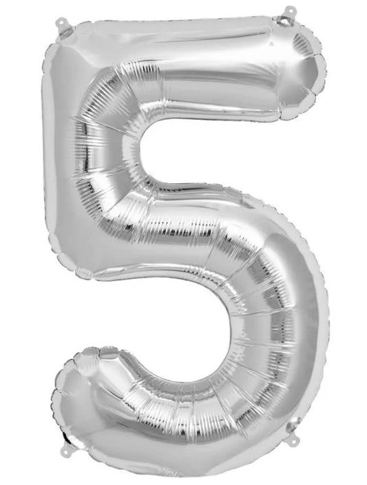 Casey 102cm Silver Balloon Number.5 Retail