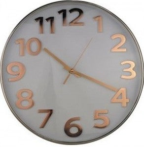 Casey Wall Clock Rose Gold Outer Rim With Rose