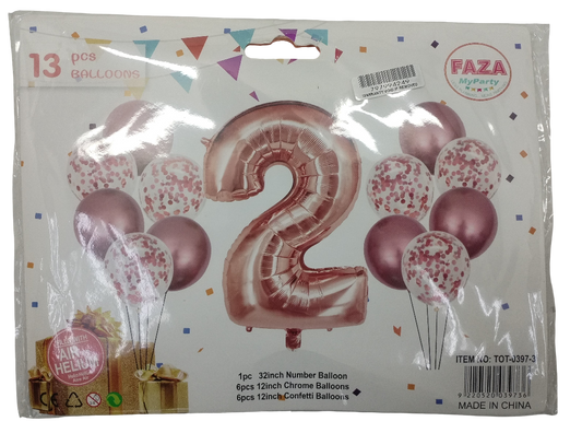Casey 13pc Rose Gold and White Balloon Set Nr.2