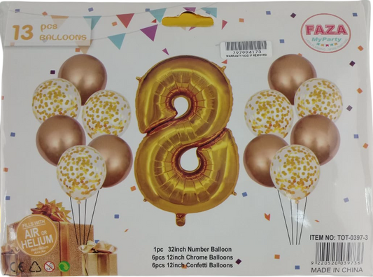 Casey 13pc Gold and White Balloon Set Nr.8