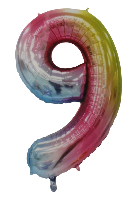 Casey 102cm Rainbow Balloon Number.9 Retail