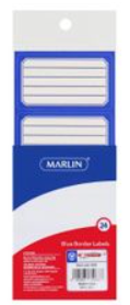 Marlin Blue Border School Labels