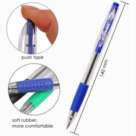 Foska Retractable Blue Ballpen 1.0mm