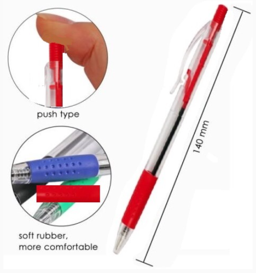 Foska Retractable Red Ball Pen 1.0mm