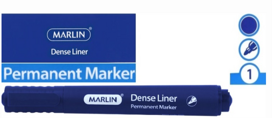 Marlin Dense Permanent Markers 1's Blue