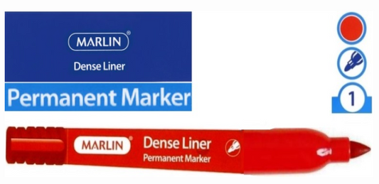 Marlin Dense Permanent Markers 1's Red