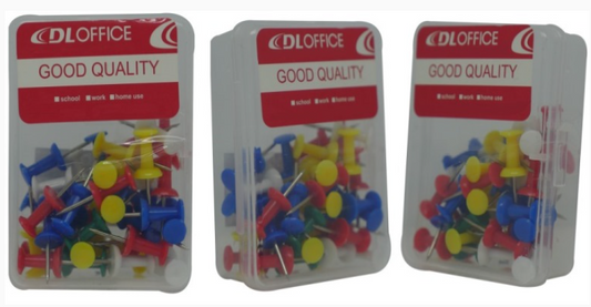 DLOffice Multicolour 24mm Pushpins Thumb Tacks