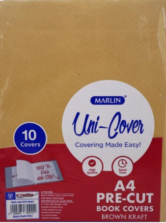 Marlin Kids A4 Precut Book Covers Brown Kraft
