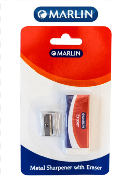 Marlin Metal Sharpener 1 hole and eraser 60 x 20