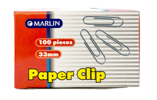 Marlin Paper Clips Silver 33mm Box