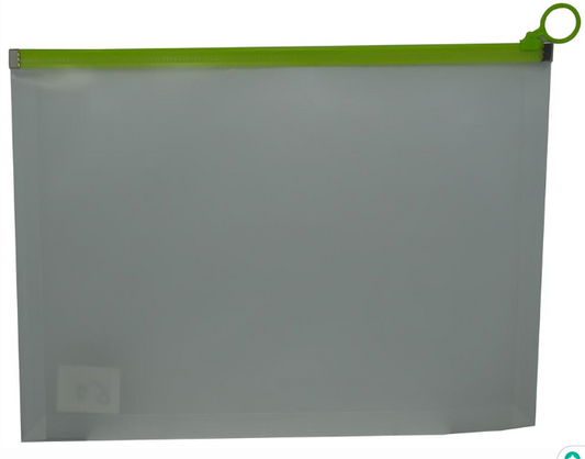 Brainware A4 Clear Carry Folder With Green Easy