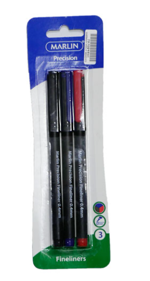 Marlin Precision Fineliner Pens Colour: Blue