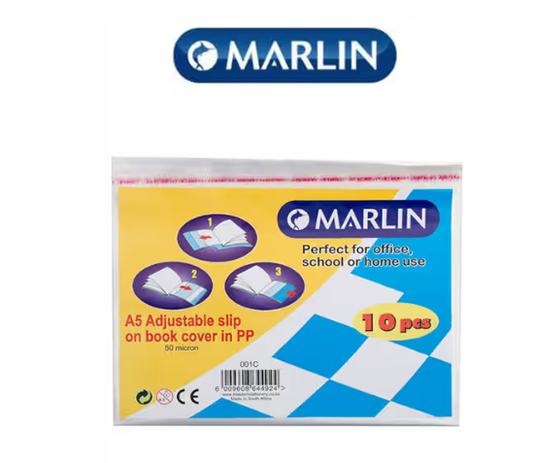 Marlin A5 Slipon Plastic Book Covers 50 micron