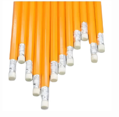 Brainware Yellow Barrel Rubber-Tipped Pencils